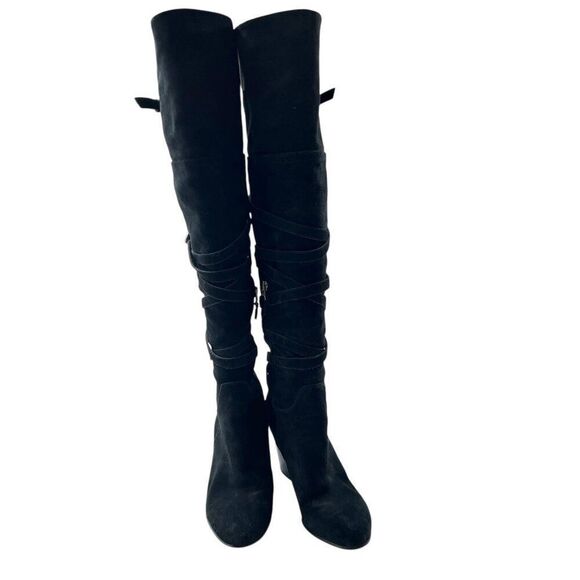 Sam Edelman Women's Sable Over-The-Knee Suede Heeled Boots Black Size 9 - Picture 2 of 11